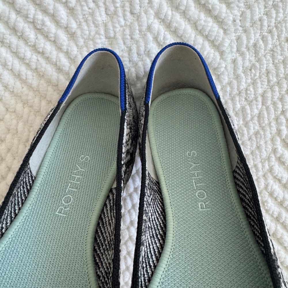 ROTHY'S The Point Black White Python Print Flats … - image 10